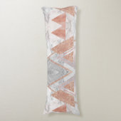 Skandinavier Chic-Rose, geometrischer weißer Marmo Seitenschläferkissen (Vorderseite Vertikal)