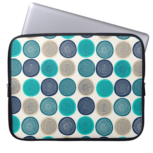 Skandinavier Circle Dots Mandala Muster 1 Laptopschutzhülle (Vorderseite)