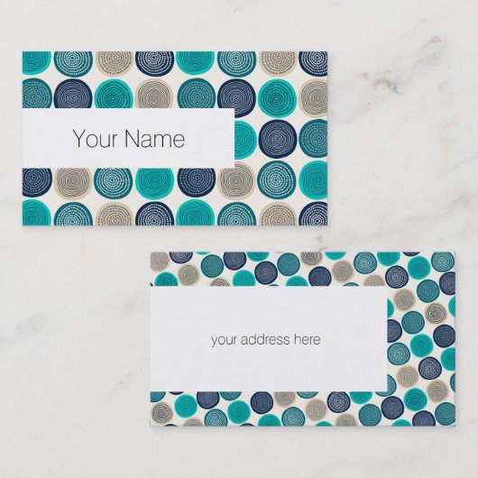 Skandinavier Circle Dots Mandala Muster 1 Visitenkarte (Vorne/Hinten)