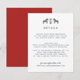 Skandinavier Dala Horse WEDING Gastdetails Begleitkarte