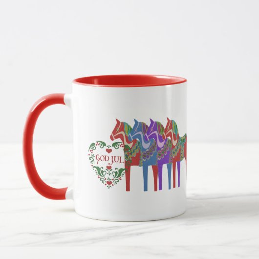 Skandinavier Dala Pferd Gott Jul Tasse (Links)