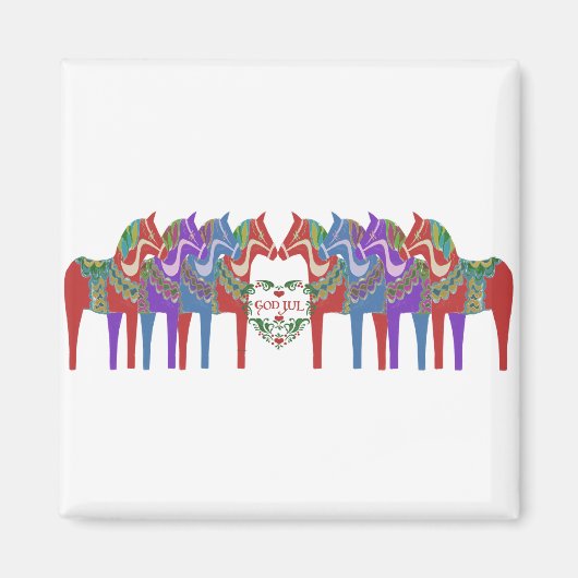 Skandinavier Dala Pferde Gott Jul Weihnachten Magnet (Vorne)