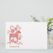 Skandinavier Dala Rotes Personalisiert Briefpapier (Stehend Vorderseite)