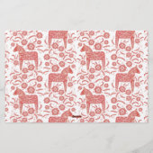 Skandinavier Dala Rotes Personalisiert Briefpapier (Rückseite)