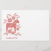 Skandinavier Dala Rotes Personalisiert Briefpapier (Vorderseite)