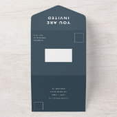 Skandinavier Dusky Blue | Minimalistische Hochzeit All In One Einladung (Außenbereich)