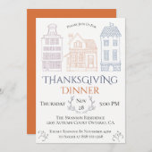 Skandinavier Erntedank Dinner Party Einladung (Vorne/Hinten)