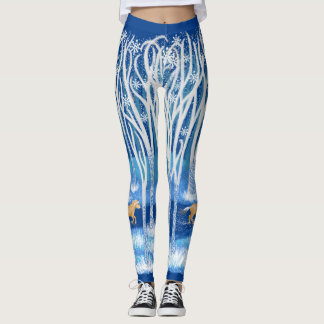 Skandinavier Fjord Winterwald Dala Pferd Leggings