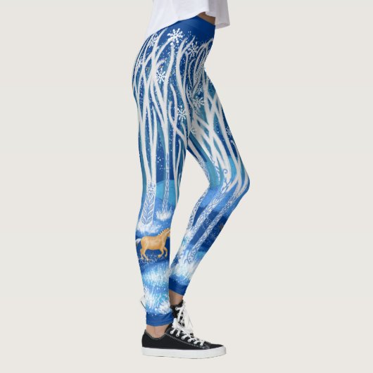 Skandinavier Fjord Winterwald Dala Pferd Leggings (Rechts)