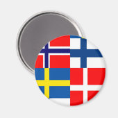 Skandinavier Flags Quartett Magnet (Vorderseite/Rückseite)