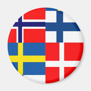 Skandinavier Flags Quartett Magnet