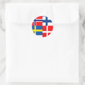Skandinavier Flags Quartett Runder Aufkleber (Tasche)