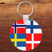 Skandinavier Flags Quartett Schlüsselanhänger (Vorderseite)