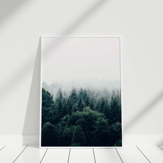 Skandinavier Foggy Pine Forest Poster