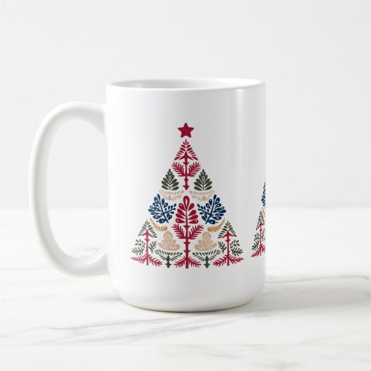 Skandinavier Folk Art Multicolor Weihnachtsbaum Kaffeetasse (Links)