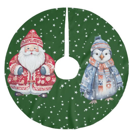 Skandinavier Folk Santa Claus Polyester Weihnachtsbaumdecke (Vorderseite)