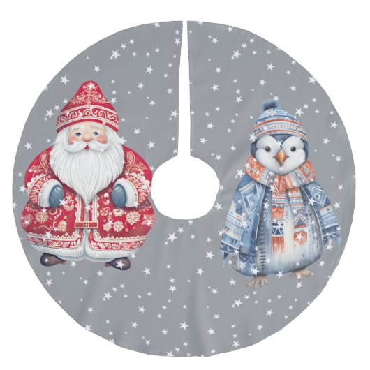 Skandinavier Folk Santa Claus Polyester Weihnachtsbaumdecke (Vorderseite)