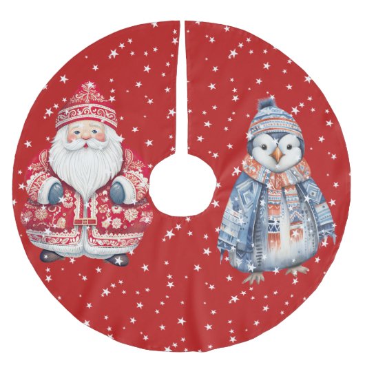 Skandinavier Folk Santa Claus Polyester Weihnachtsbaumdecke (Vorderseite)