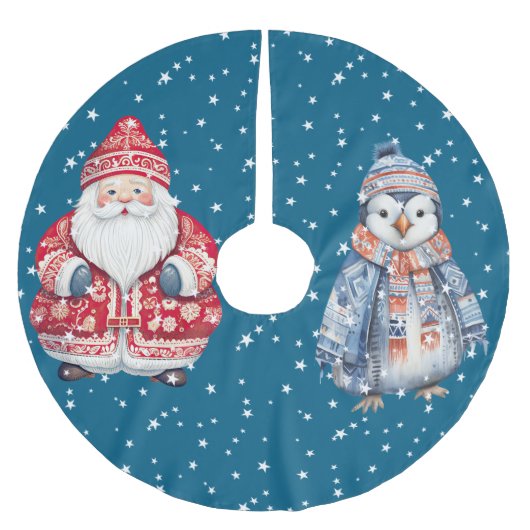 Skandinavier Folk Santa Claus Polyester Weihnachtsbaumdecke (Vorderseite)