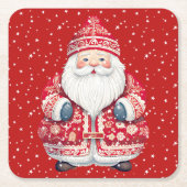 Skandinavier Folk Santa Claus Rechteckiger Pappuntersetzer (Vorderseite)