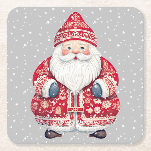 Skandinavier Folk Santa Claus Rechteckiger Pappuntersetzer (Vorderseite)