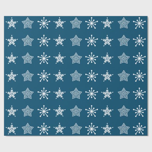 Skandinavier Folklore, blaue Sterne Geschenkpapier (Flach)