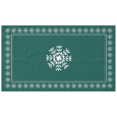 Skandinavier Forest Green und weiße Schneeflocke Tischdecke (Vorderseite (Horizontal))