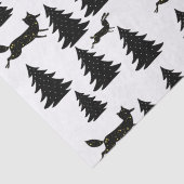 Skandinavier Fox Rabbit Schwarzer Weihnachtsbaum Seidenpapier (Detail)