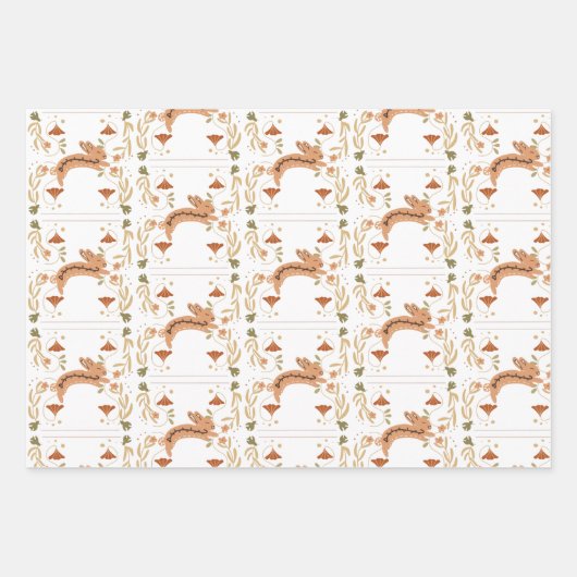 Skandinavier Frühlingshase Geschenkpapier Set (Vorderseite)