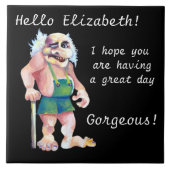 Skandinavier Funny Looking Liebe Troll Fliese (Vorderseite)