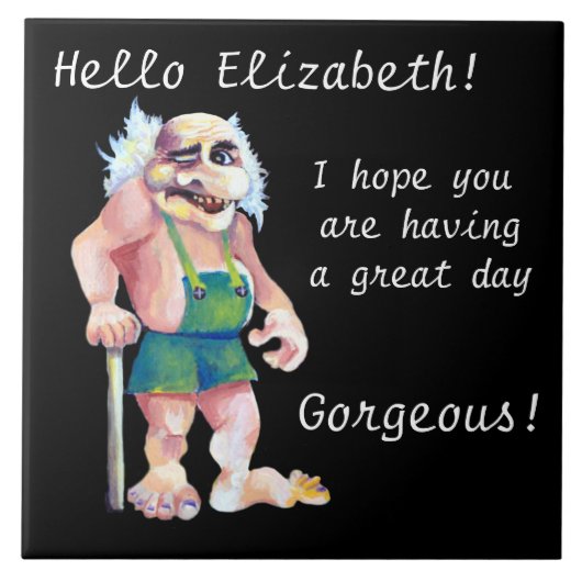 Skandinavier Funny Looking Liebe Troll Fliese (Vorderseite)