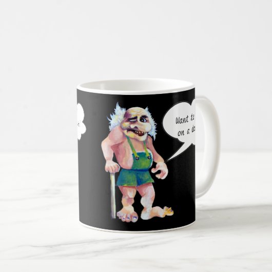 Skandinavier Funny Looking Liebe Troll Kaffeetasse (VorderseiteRechts)