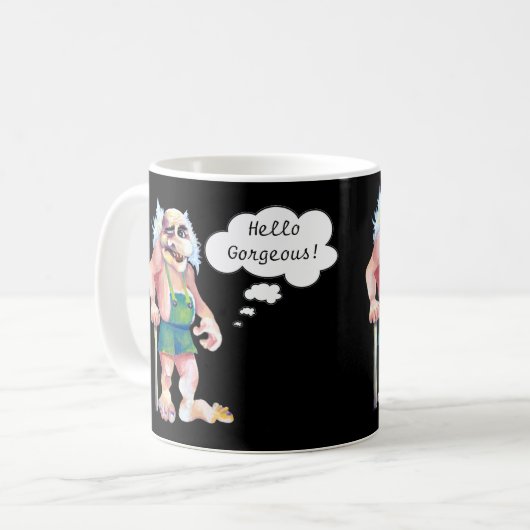 Skandinavier Funny Looking Liebe Troll Kaffeetasse (Vorderseite Links)