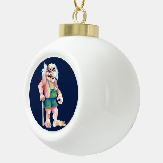 Skandinavier Funny Looking Ogrer Troll Keramik Kugel-Ornament (Rechts)