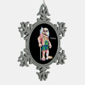 Skandinavier Funny Looking Ogrer Troll Schneeflocken Zinn-Ornament (Links)