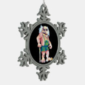 Skandinavier Funny Looking Ogrer Troll Schneeflocken Zinn-Ornament (Links)