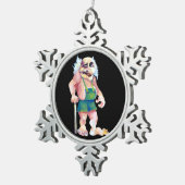 Skandinavier Funny Looking Ogrer Troll Schneeflocken Zinn-Ornament (Rechts)