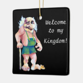 Skandinavier Funny Looking Willkommen Troll Keramikornament (Links)