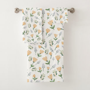 Skandinavier Gelbe Flora Badhandtuch Set