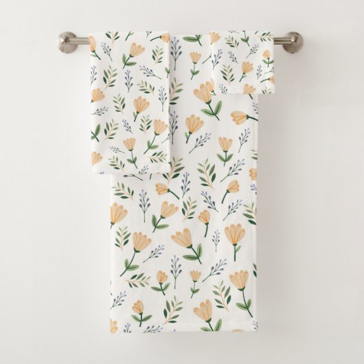 Skandinavier Gelbe Flora Badhandtuch Set (Insitu)