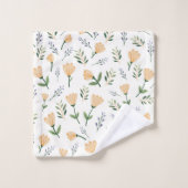 Skandinavier Gelbe Flora Badhandtuch Set (Waschlappen)