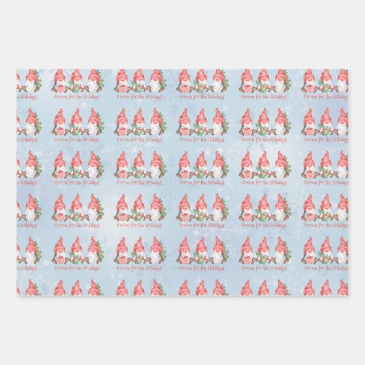 Skandinavier Gnome für Weihnachten Geschenkpapier Set (Vorderseite 3)