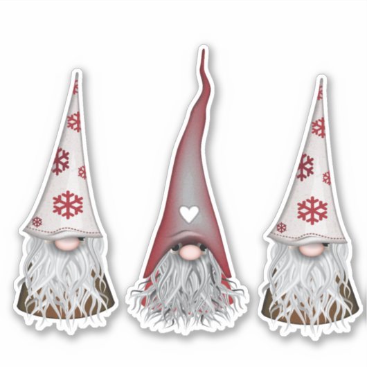 Skandinavier Gnome Weihnachtskleber Aufkleber (Vorderseite)