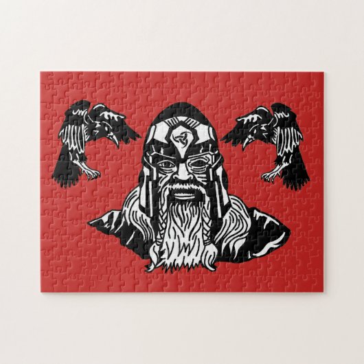 Skandinavier-Gott Odin mit seinem Ravens Puzzle (Horizontal)
