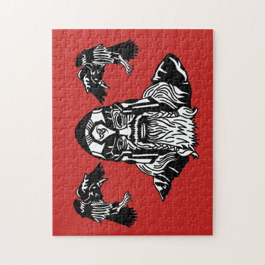 Skandinavier-Gott Odin mit seinem Ravens Puzzle (Vertikal)