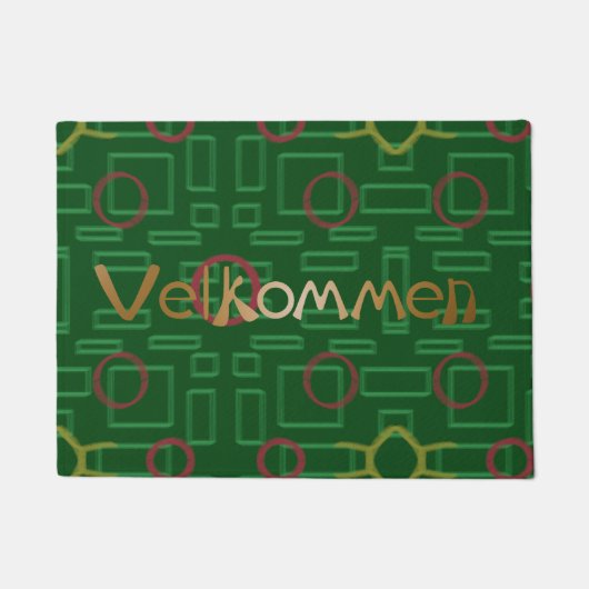 Skandinavier Gruß Velkommen Green Door Mat Fußmatte (Vorderseite)