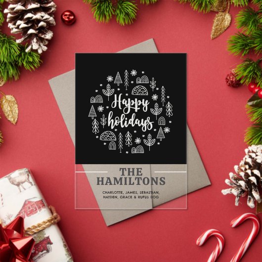 Skandinavier Happy Holidays Personalisiert Cards Acryleinladungen (Insitu (Feiertag))