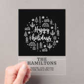 Skandinavier Happy Holidays Personalisiert Cards Acryleinladungen (Insitu (Handheld))