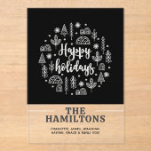 Skandinavier Happy Holidays Personalisiert Cards Acryleinladungen (Vorderseite)