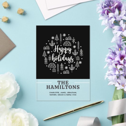 Skandinavier Happy Holidays Personalisiert Cards Acryleinladungen (In Situ (Hochzeit))